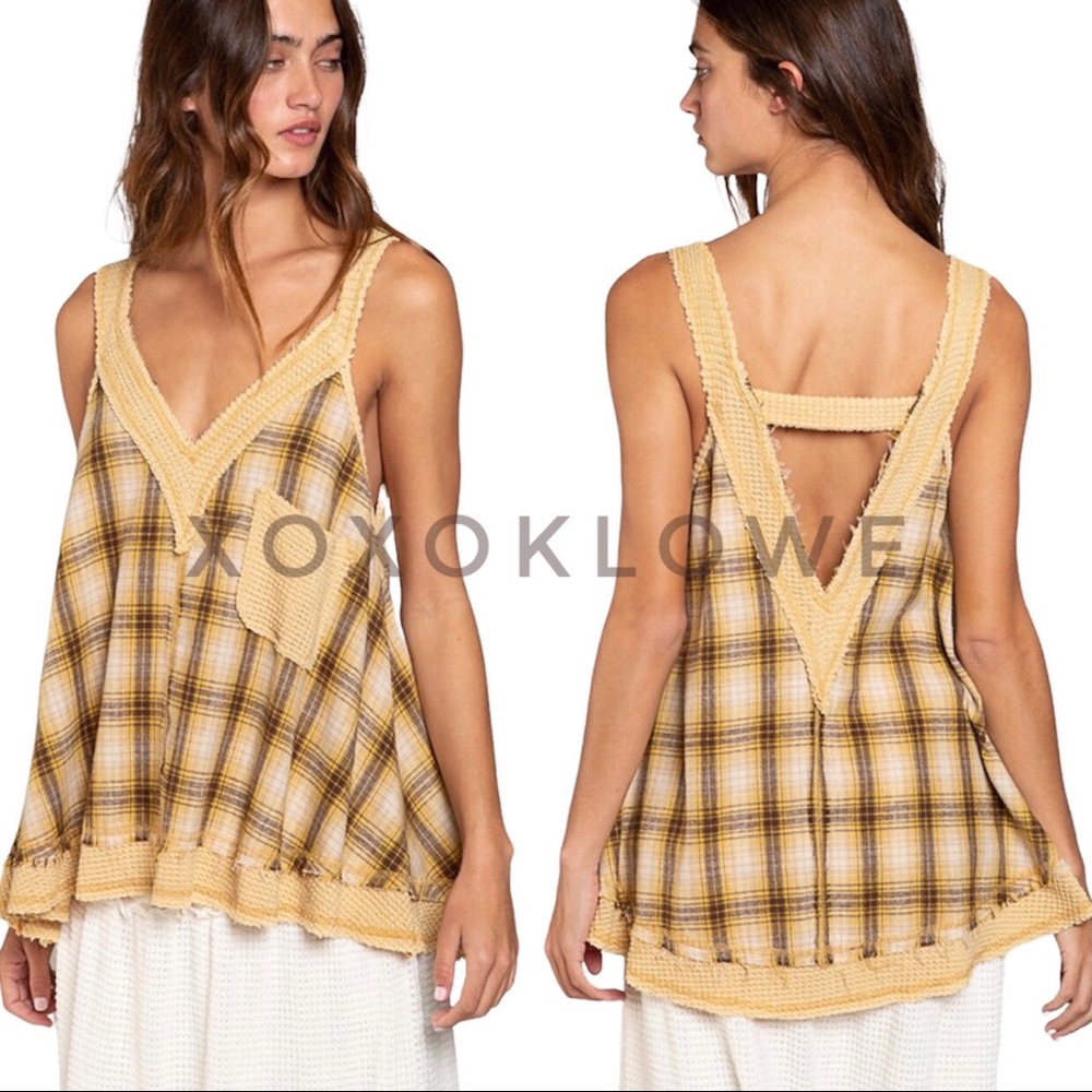 POL Plaid Relaxed Fit Boho Tank Top - Picture 4 of 15
